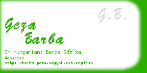 geza barba business card